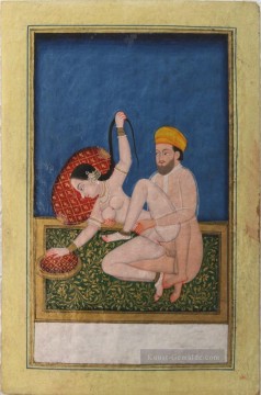 Asanas von einem Kalpa Sutra oder Koka Shastra Manuskript 3 sexy Ölgemälde